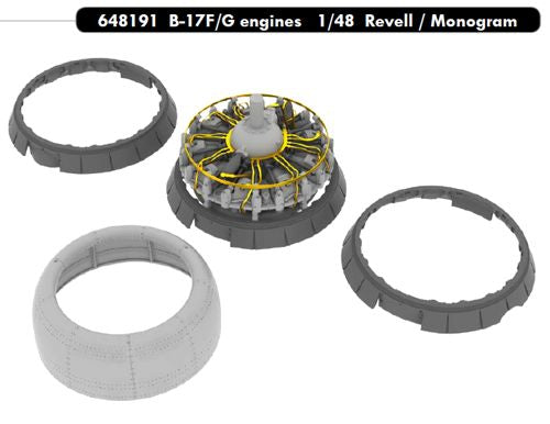 Boeing B-17F/B-17G engines (designed to be used with Monogram and Revell kits) [B-17F/G] (Eduard sold out June 2023 part 1) (Eduard sold out September 2025)