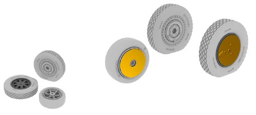 Bell P-39 late wheels with weighted tyre effect (designed to be used with Eduard kits) [P-39L P-39D / P-39Q/N P-39/P-400 P-39K/N P-39L/N P-39K/N]