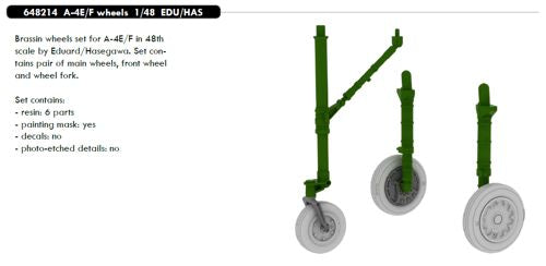 Douglas A-4E/F Skyhawk wheels with weighted tyre effect (designed to be used with Eduard kits and Hasegawa kits) [A-4F]
