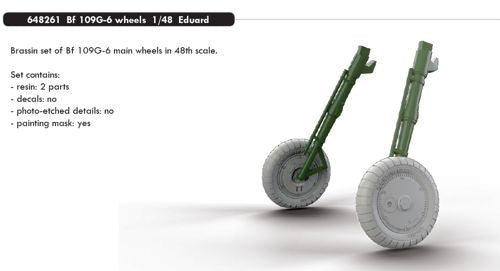 Messerschmitt Bf-109G-6 wheels with weighted tyre effect