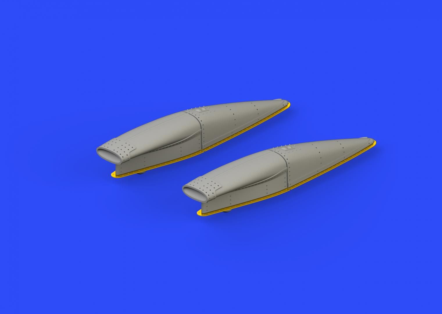 Vought F-8E Crusader air intakes (designed to be used with Eduard kits, Hasegawa and Hobby 2000 kits)