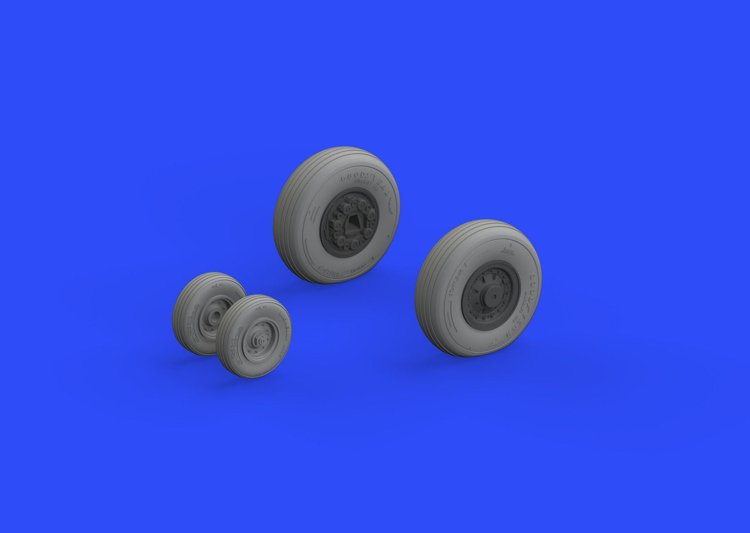 Grumman F-14A Tomcat early wheels with weighted tyre effect with weighted tyre effect (designed to be used with Tamiya kits)