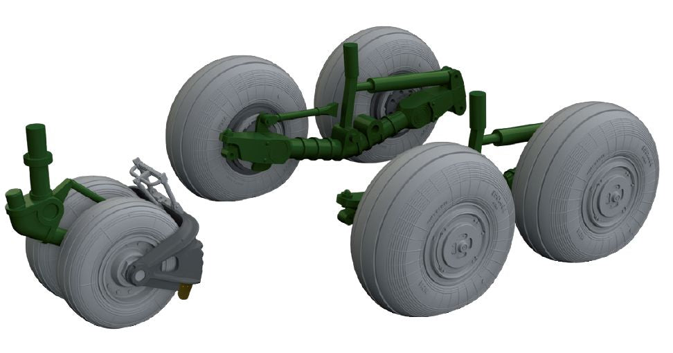 Sukhoi Su-34 wheels with weighted tyre effect (designed to be used with Hobby Boss kits)