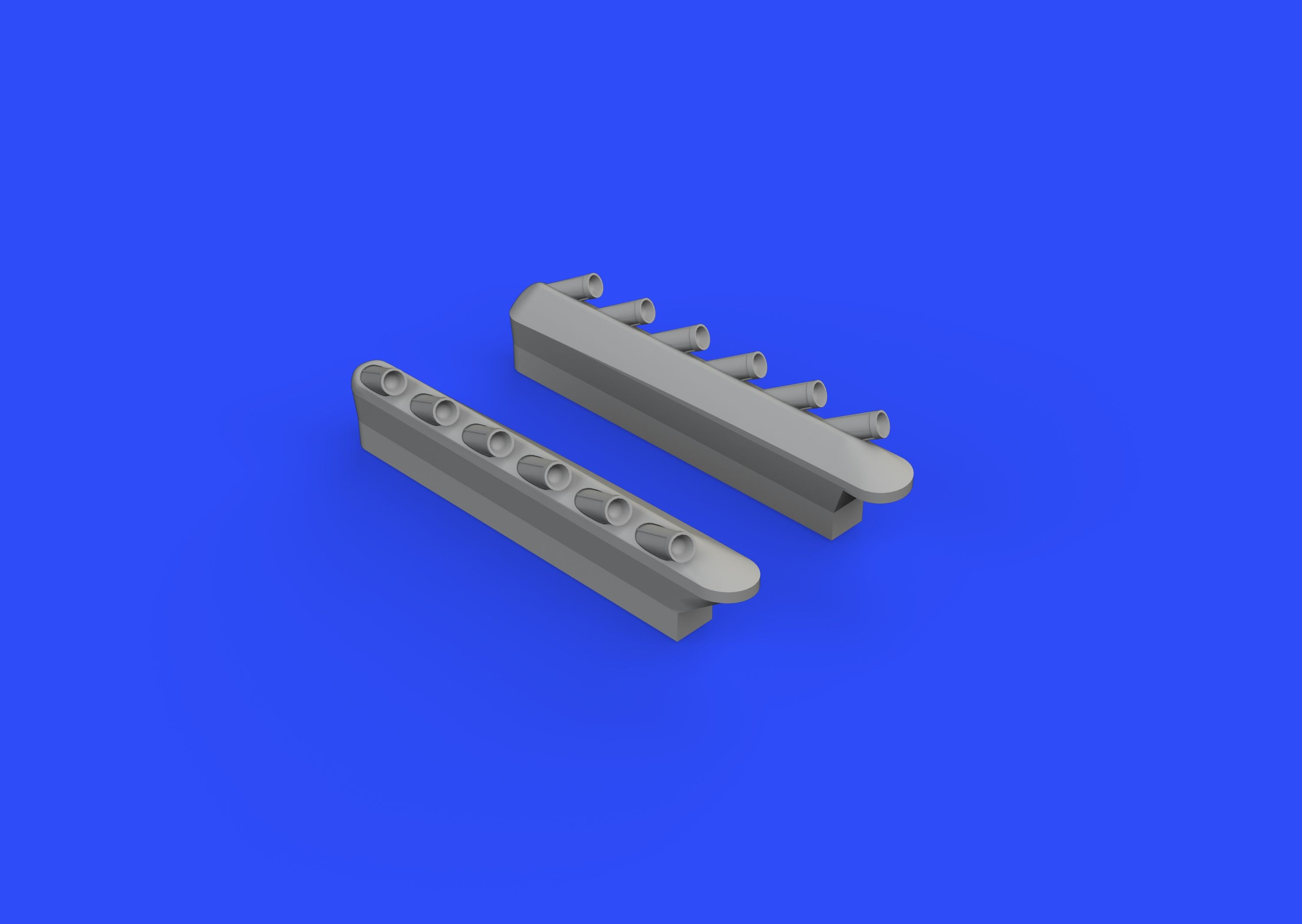 North-American P-51D Mustang exhaust stacks with fairing (designed to be used with Airfix kits)(F-51D)