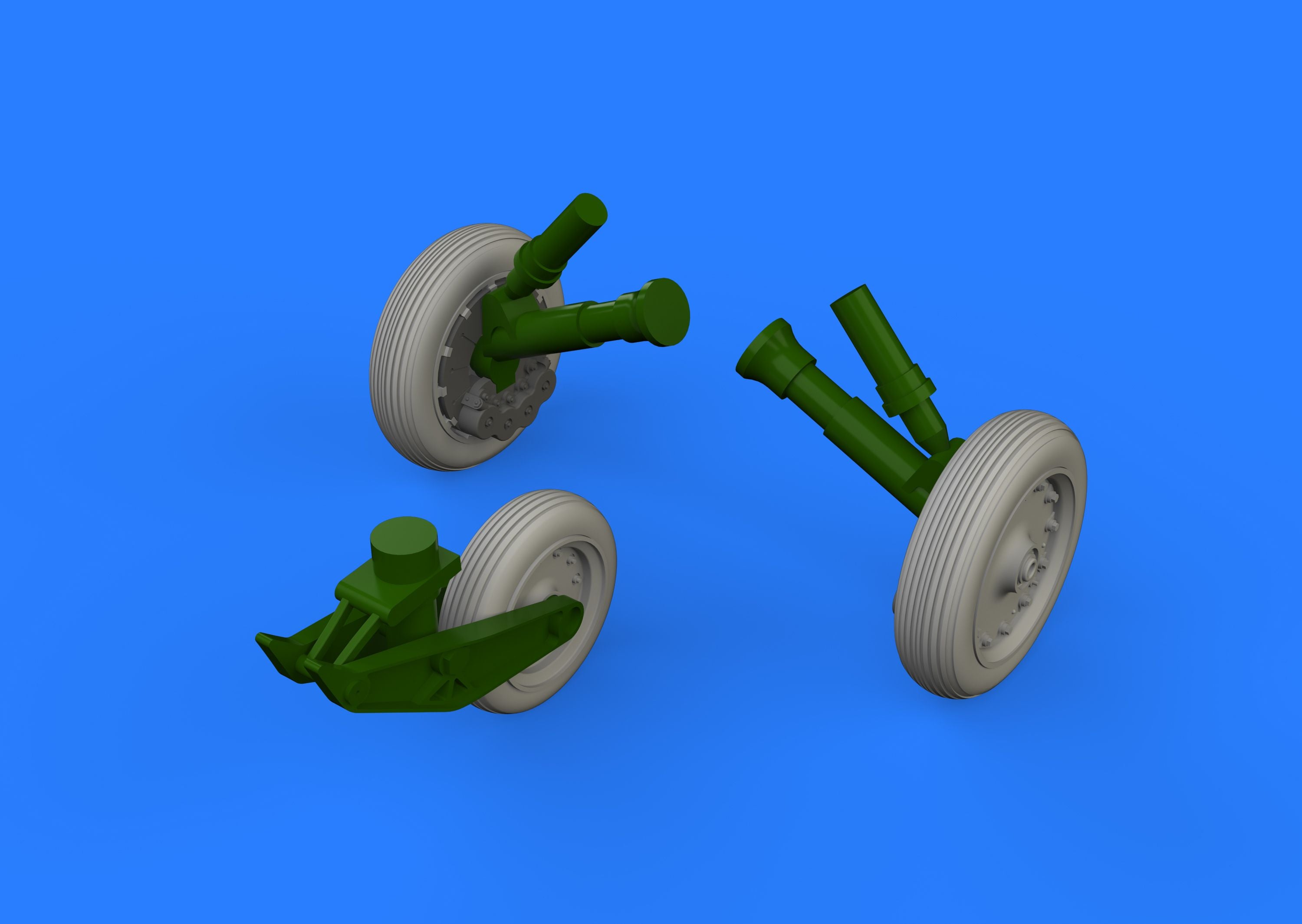 Vought F-8E Crusader wheels with weighted tyre effect (designed to be used with Eduard kits, Hasegawa and Hobby 2000 kits)