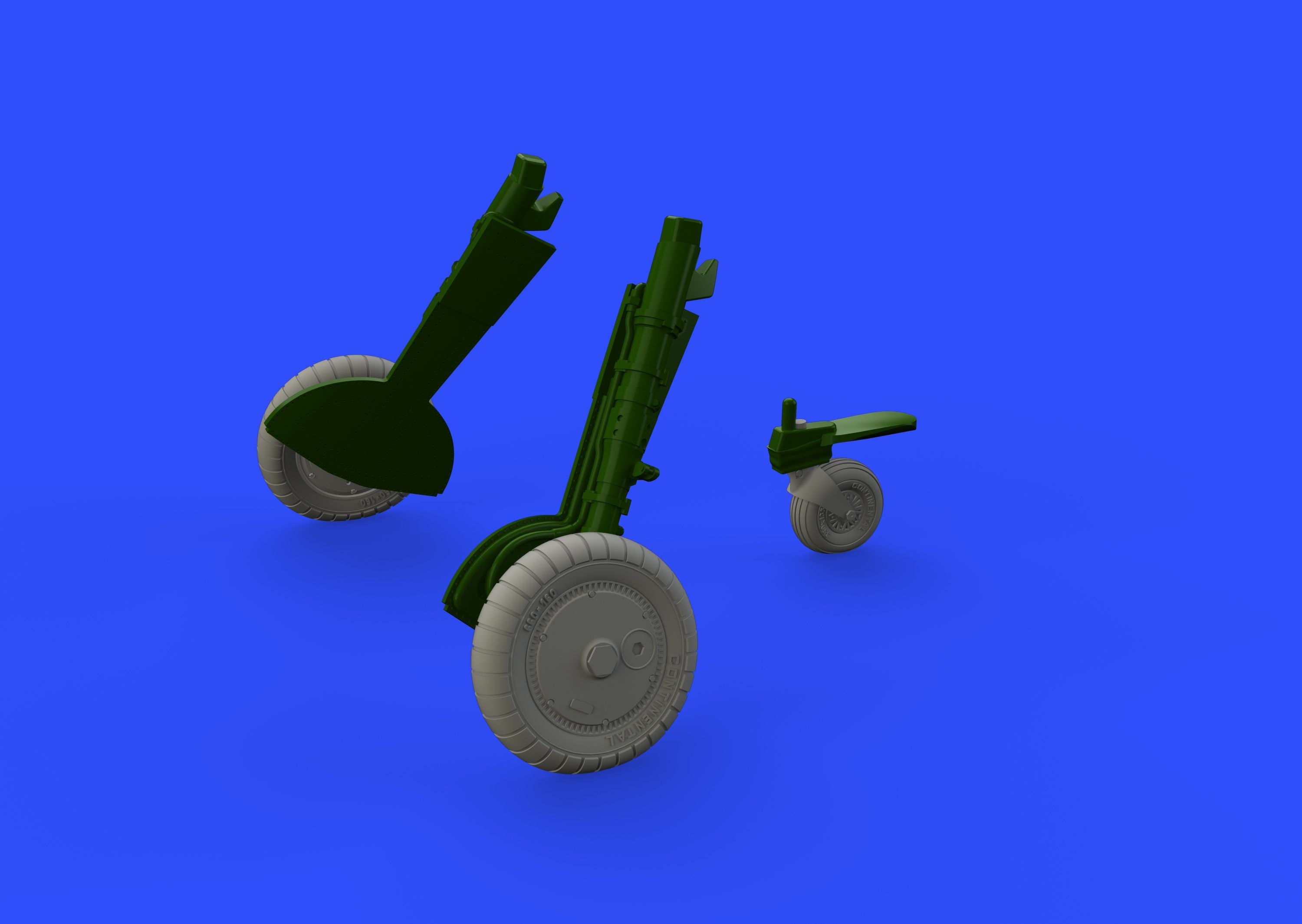Messerschmitt Bf-109G-6 wheels with weighted tyre effect (designed to be with Tamiya kits)
