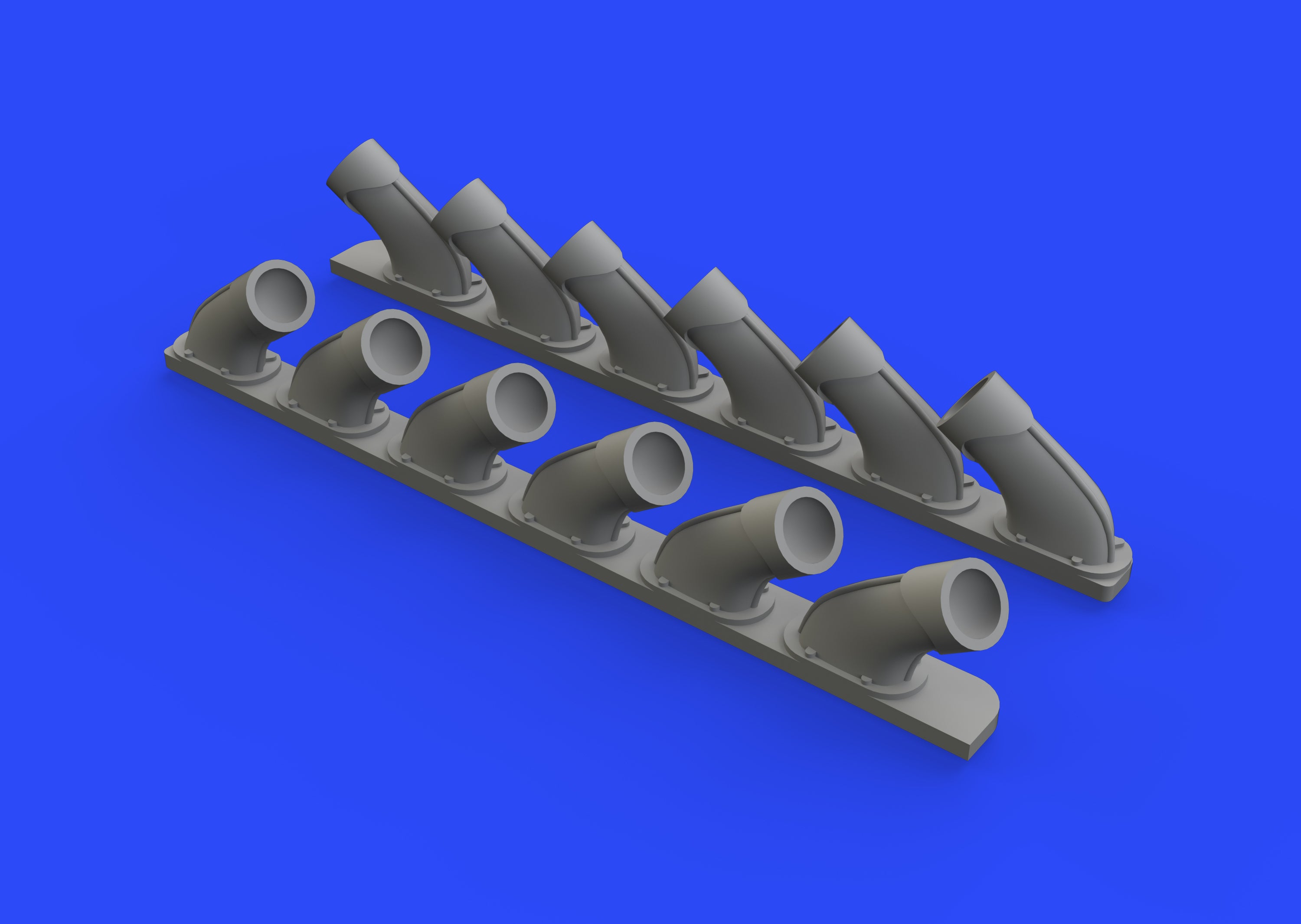 Supermarine Spitfire Mk.XIV exhaust stacks (designed to be used with Airfix kits)