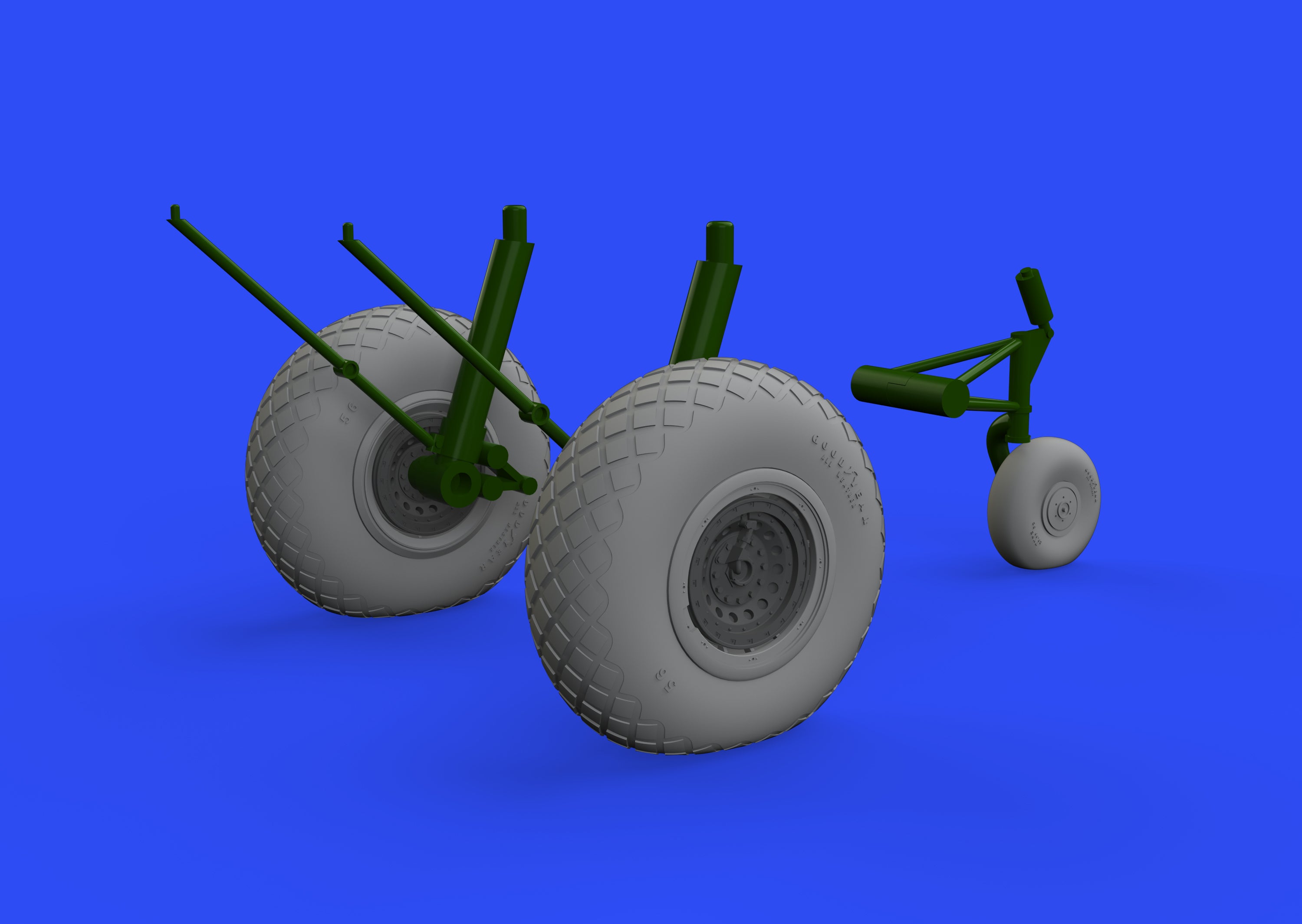 Boeing B-17G Flying Fortress wheels with weighted tyre effect (designed to be used with Hong Kong Models kits)
