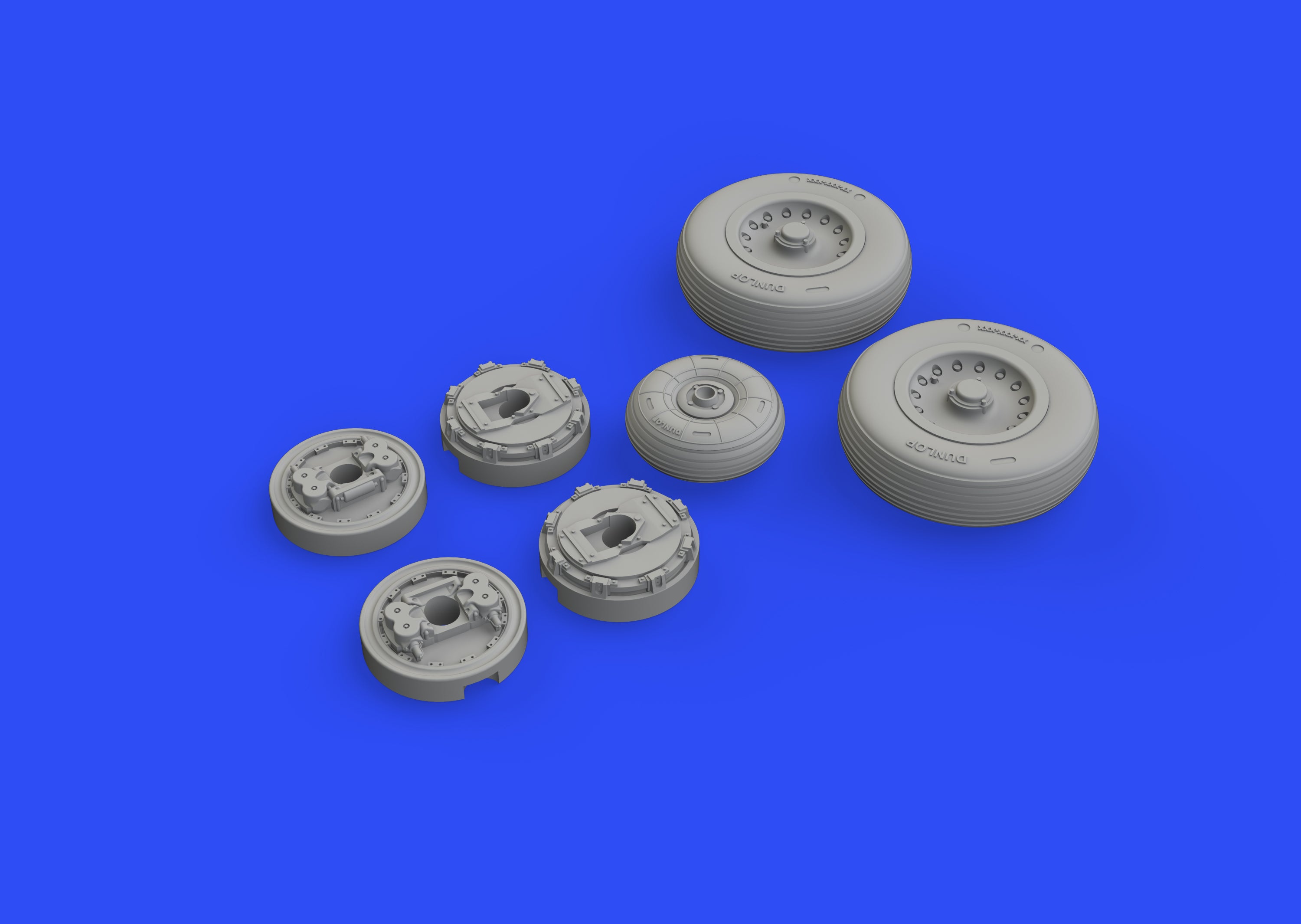 Dassault_Mirage IIIC wheels with weighted tyre effect (designed to be used with Eduard kits)