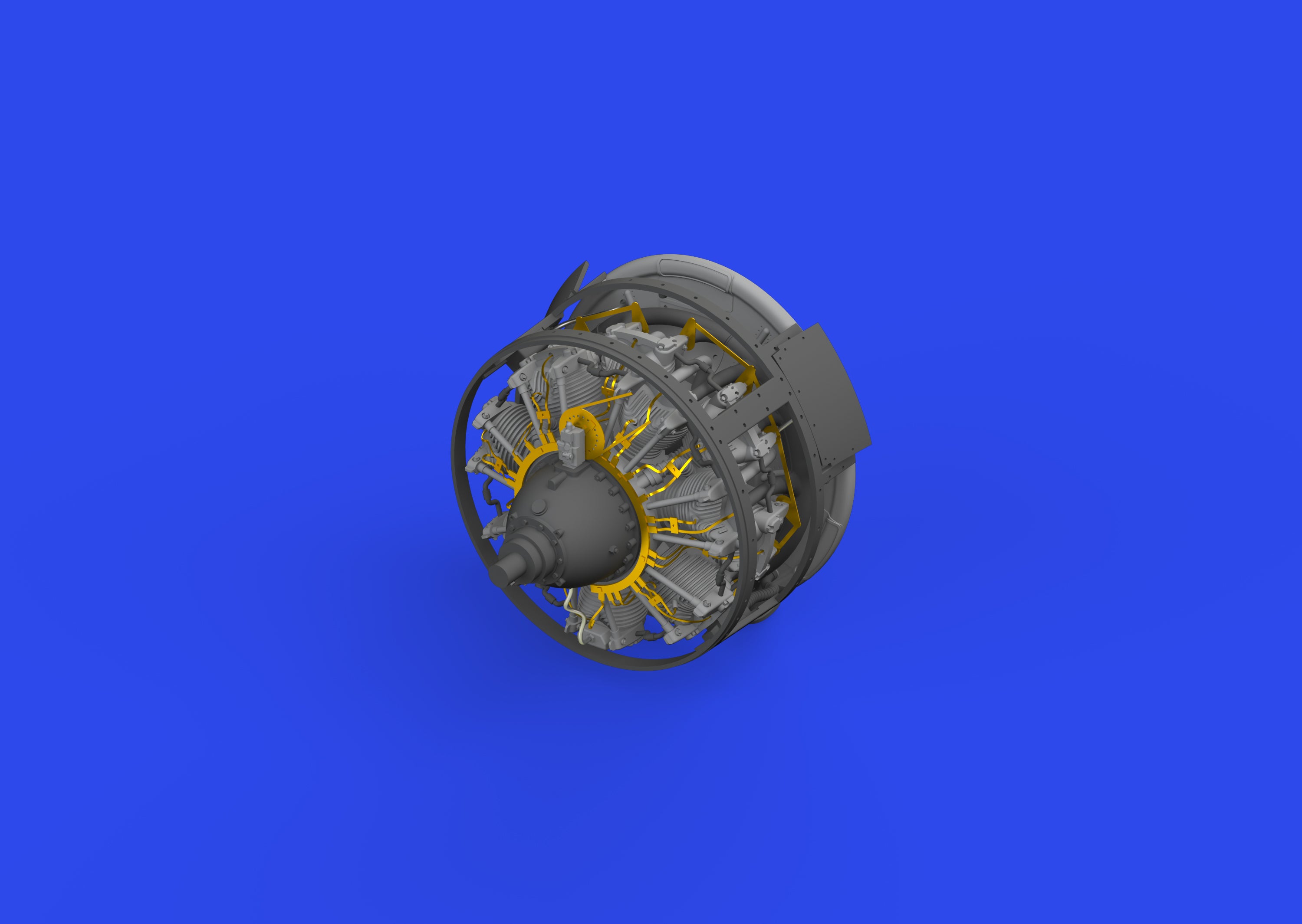 Grumman F4F-3A Wildcat engine (3D-Printed) (designed to be used with Eduard kits)