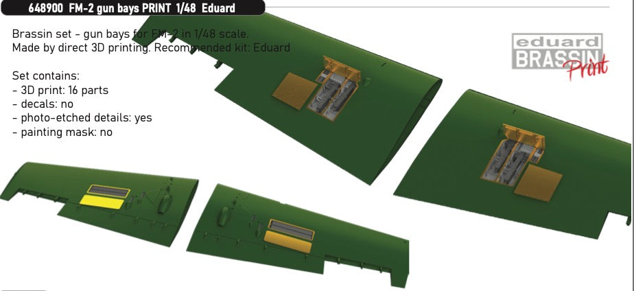 General-Motors FM-2 gun bays (3D-Printed) (designed to be used with Eduard Models kits)