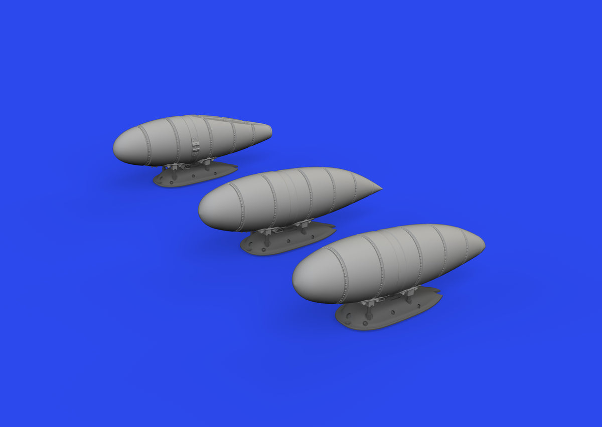 Messerschmitt Bf-109K-4 external fuel tanks x 3 types (designed to be used with Eduard kits)