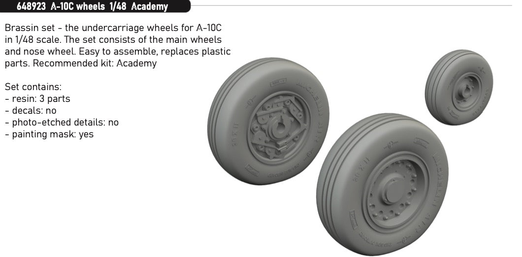 Fairchild A-10C Thunderbolt II wheels (designed to be used with Academy kits)