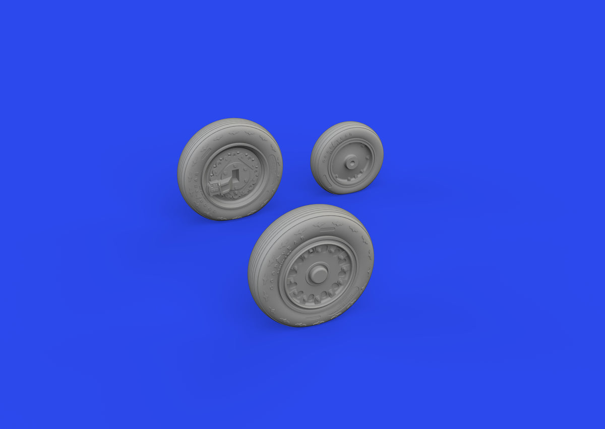 Saab J-35 Draken wheels Type 1 1/48 (designed to be used with Hasegawa kits) [J-35F/J-35J]