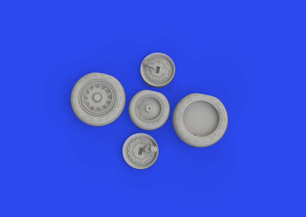 Saab J-35 Draken wheels Type 1 1/48 (designed to be used with Hasegawa kits) [J-35F/J-35J]
