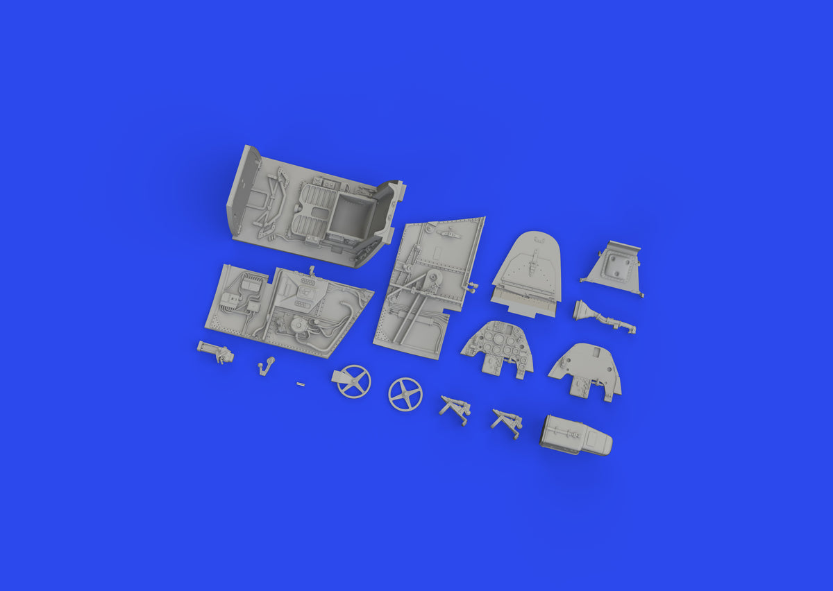 Messerschmitt Bf-109G-4 cockpit (3D-Printed) (designed to be used with Eduard kits)