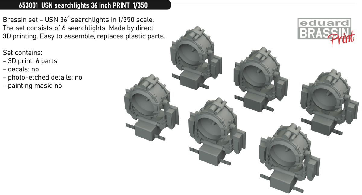 USN searchlights 36 inch (3D-Printed) 1/350