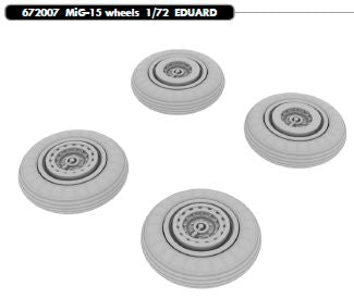 Mikoyan MiG-15 wheels with weighted tyre effect (designed to be used with Eduard kits) [MiG-15Bis MiG-15UTI]