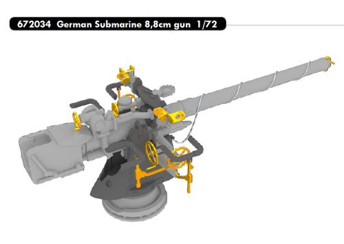 German Submarine 88mm gun (designed to be used with Revell kits) [Type VIIC U-Boat]