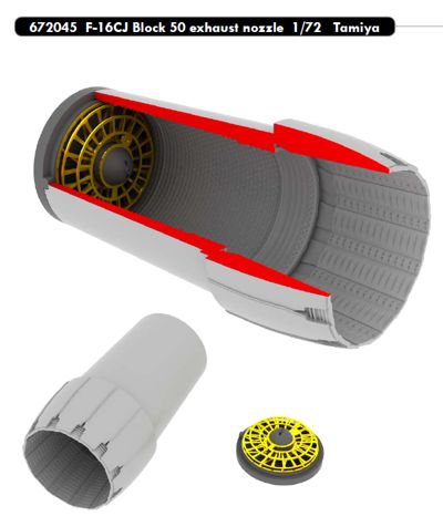 Lockheed-Martin F-16CJ Block 50 exhaust nozzle (designed to be used with Tamiya kits)