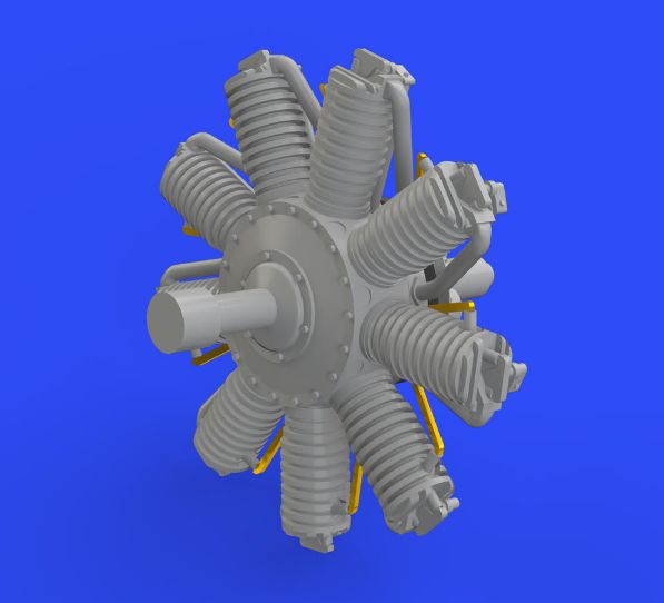 Fokker Dr.I Triplane engine (designed to be used with Eduard kits)