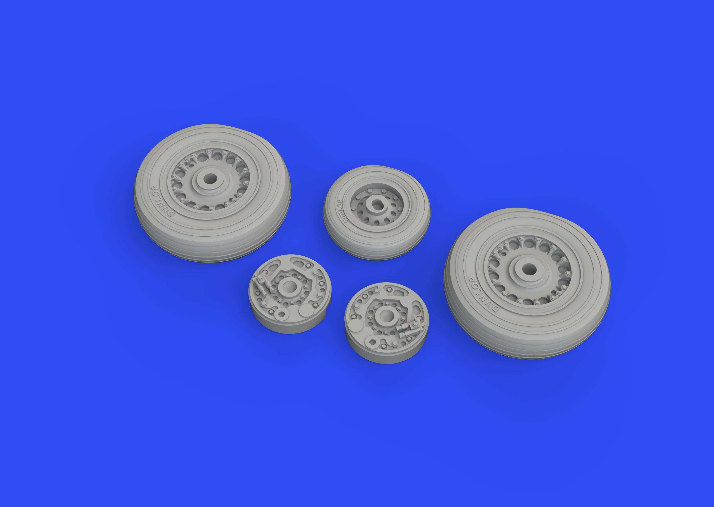 Blackburn Buccaneer S.2C wheels with weighted tyre effect (designed to be used with Airfix kits)