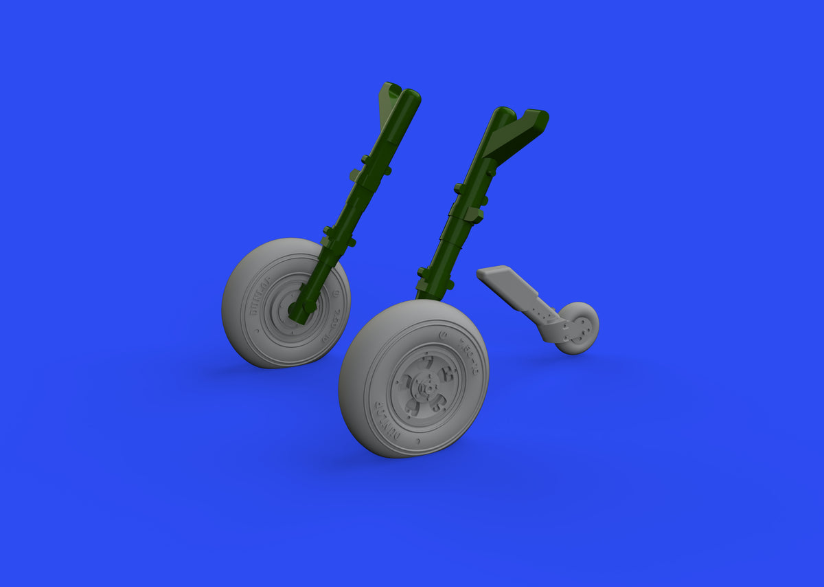 Supermarine Spitfire Mk.Vc wheels with weighted tyre effect (designed to be used with Airfix kits)