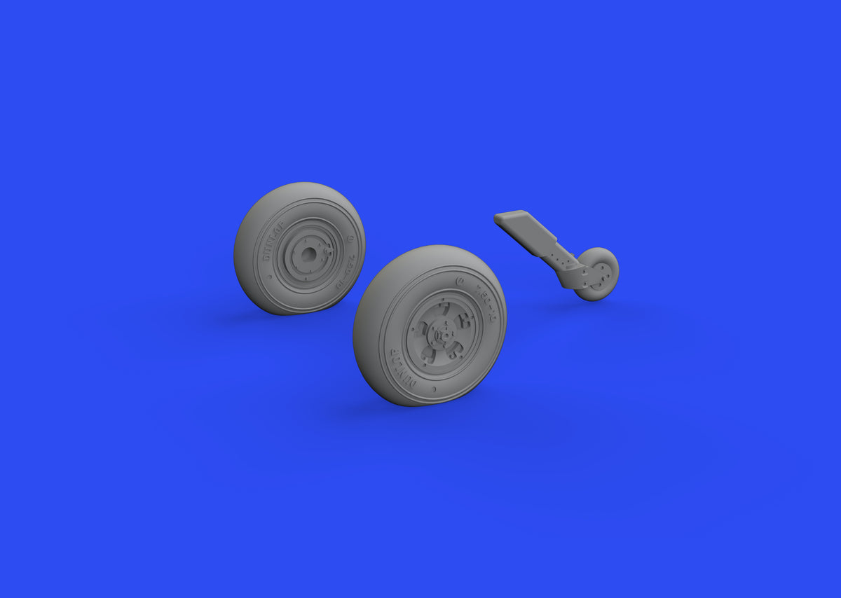 Supermarine Spitfire Mk.Vc wheels with weighted tyre effect (designed to be used with Airfix kits)