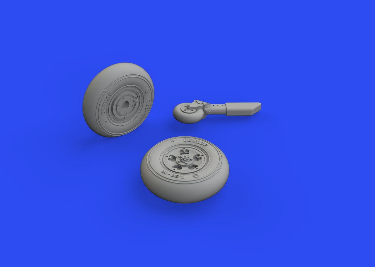 Supermarine Spitfire Mk.Vc wheels with weighted tyre effect (designed to be used with Airfix kits)