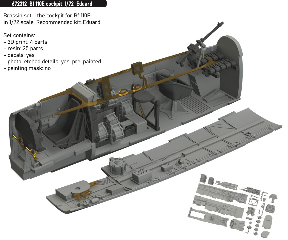 Messerschmitt Bf-110E cockpit (designed to be used with Eduard kits)