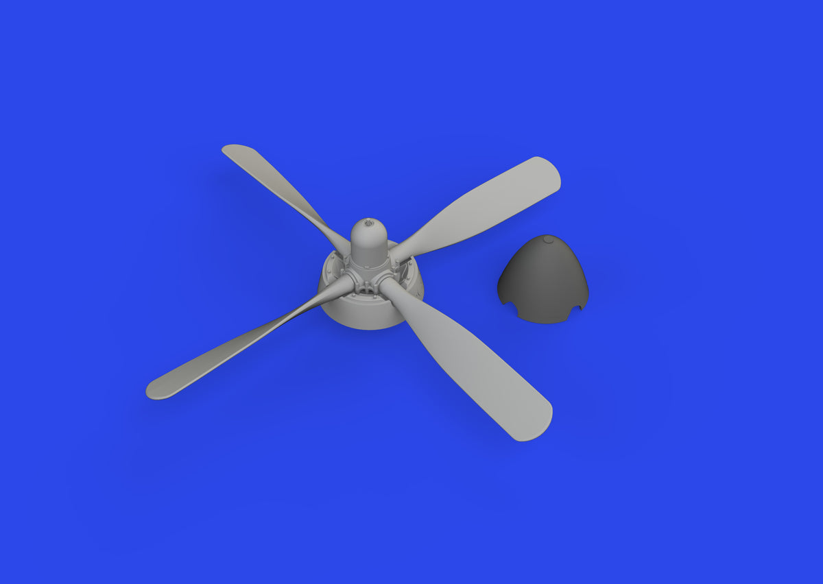North-American P-51D Mustang Hamilton Standard propeller uncuffed (3D-Printed) 1/72 (designed to be used with Eduard kits)