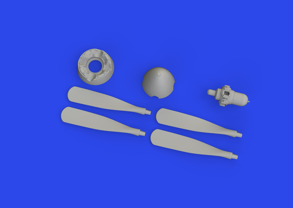 North-American P-51D Mustang Hamilton Standard propeller uncuffed (3D-Printed) 1/72 (designed to be used with Eduard kits)