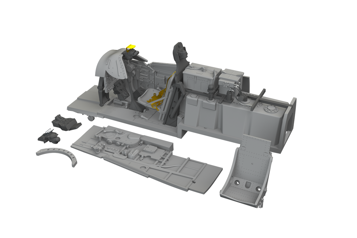 North-American P-51D-5 Mustang cockpit (3D-Printed) 1/72 (designed to be used with Eduard kits)
