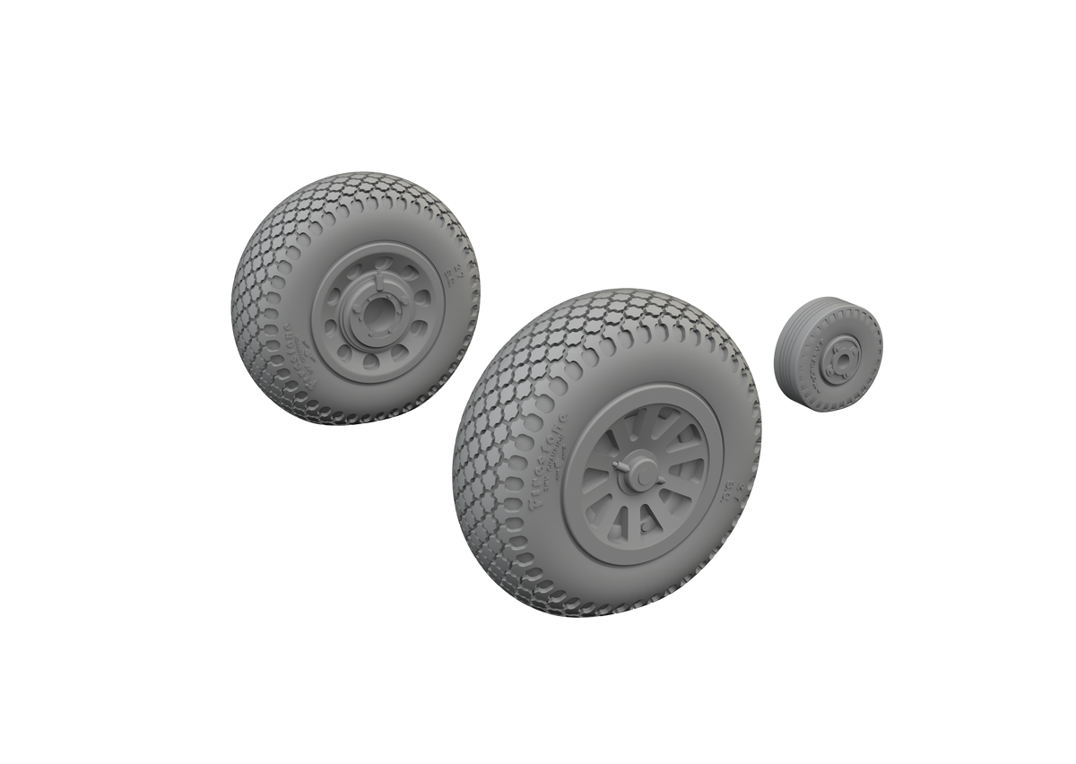 North-American P-51D Mustang wheels cross tread 1/72 (designed to be used with Eduard kits)
