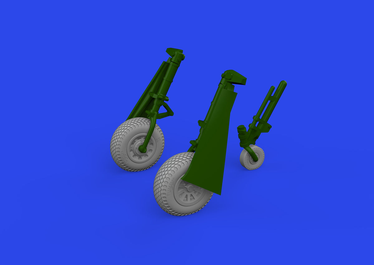 North-American P-51D Mustang wheels cross tread 1/72 (designed to be used with Eduard kits)