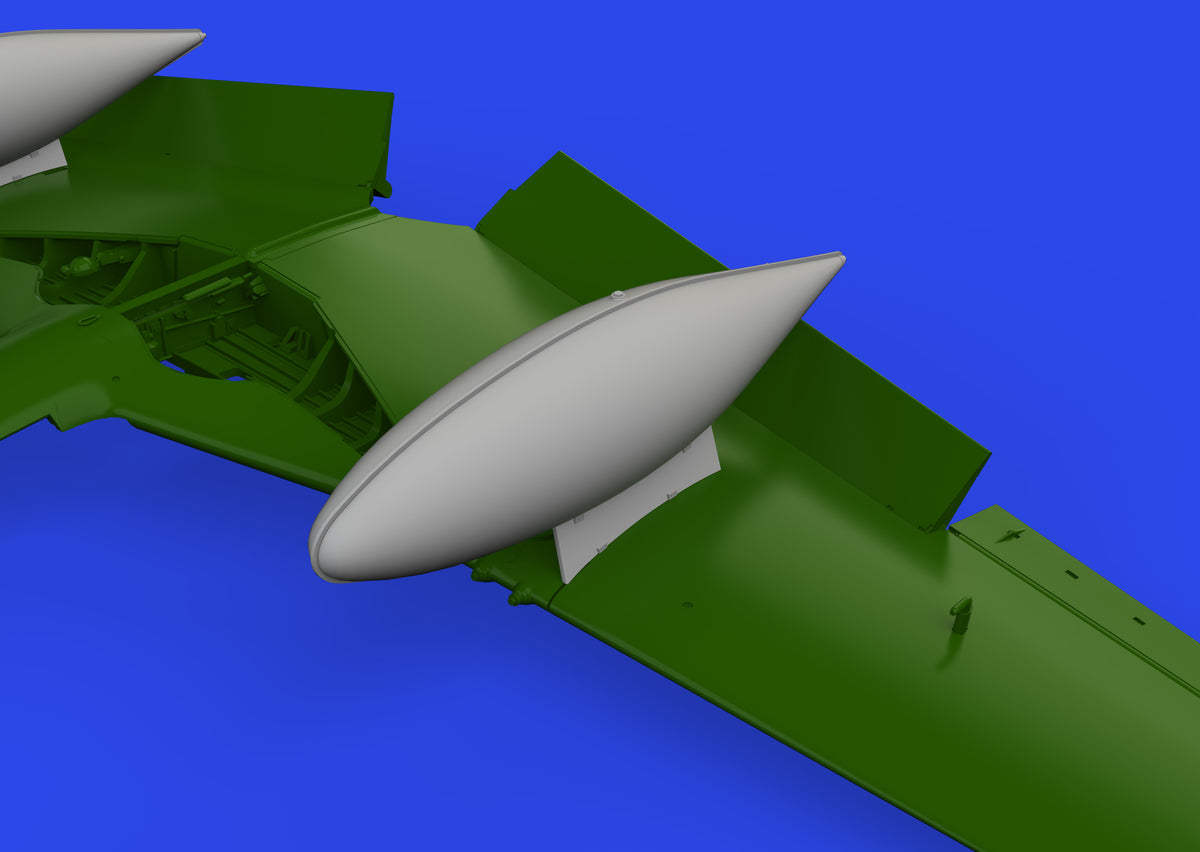 North-American P-51D Mustang 165gal fuel tanks (3D-Printed) 1/72 (designed to be used with Eduard kits)