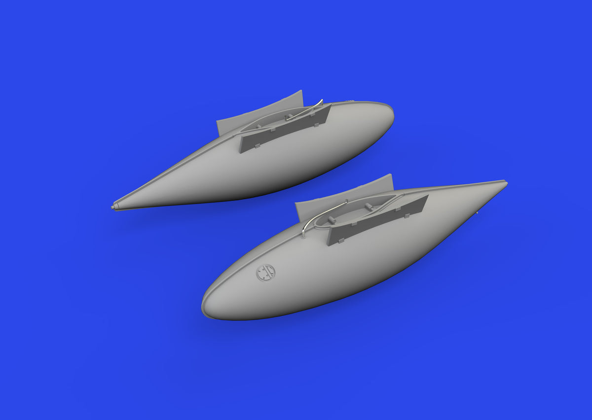 North-American P-51D Mustang 165gal fuel tanks (3D-Printed) 1/72 (designed to be used with Eduard kits)