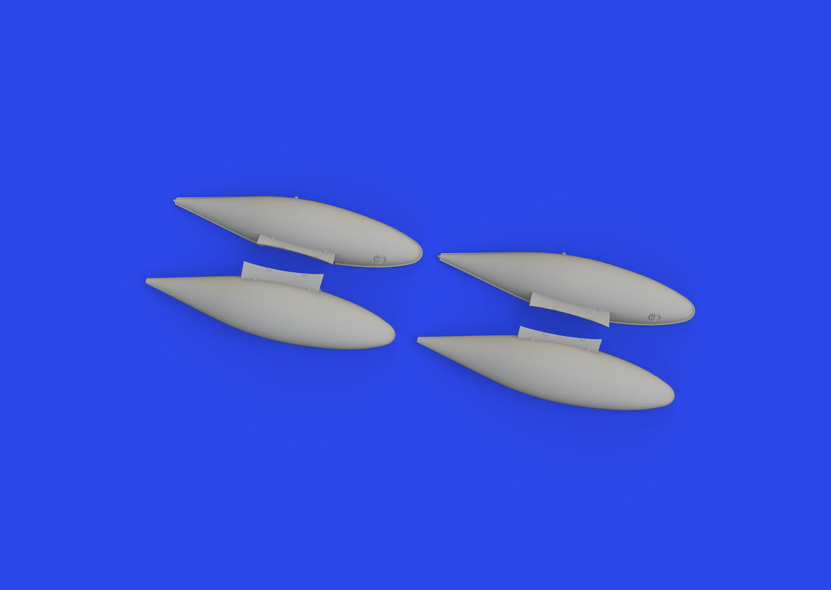 North-American P-51D Mustang 165gal fuel tanks (3D-Printed) 1/72 (designed to be used with Eduard kits)