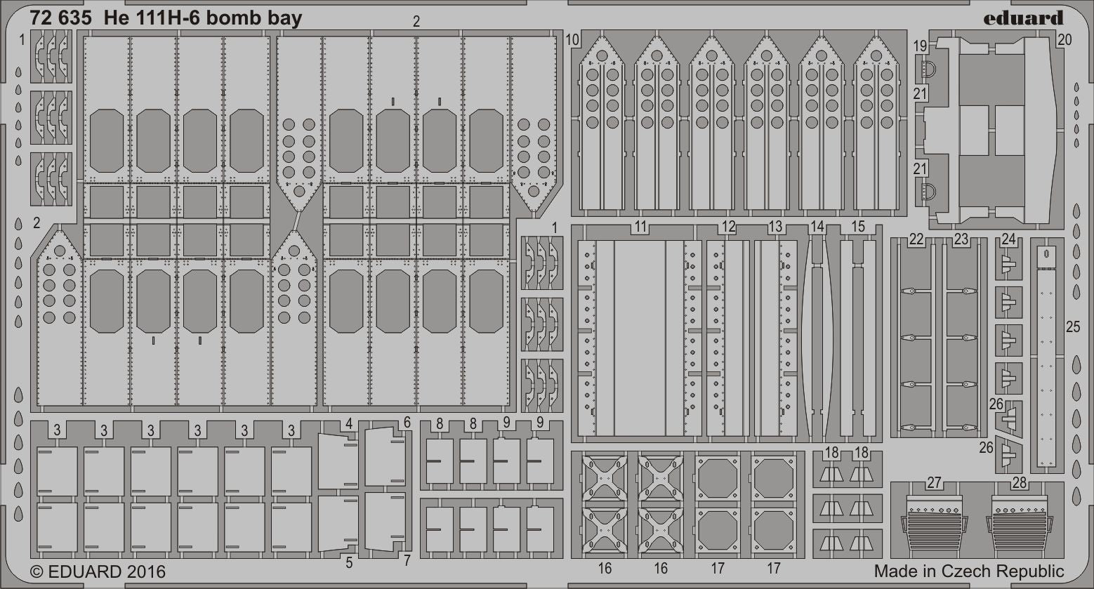 Heinkel He-111H-6 bomb bay (designed to be used with Airfix kits) (designed to be used with Airfix kits)(Eduard sold out May 2023)