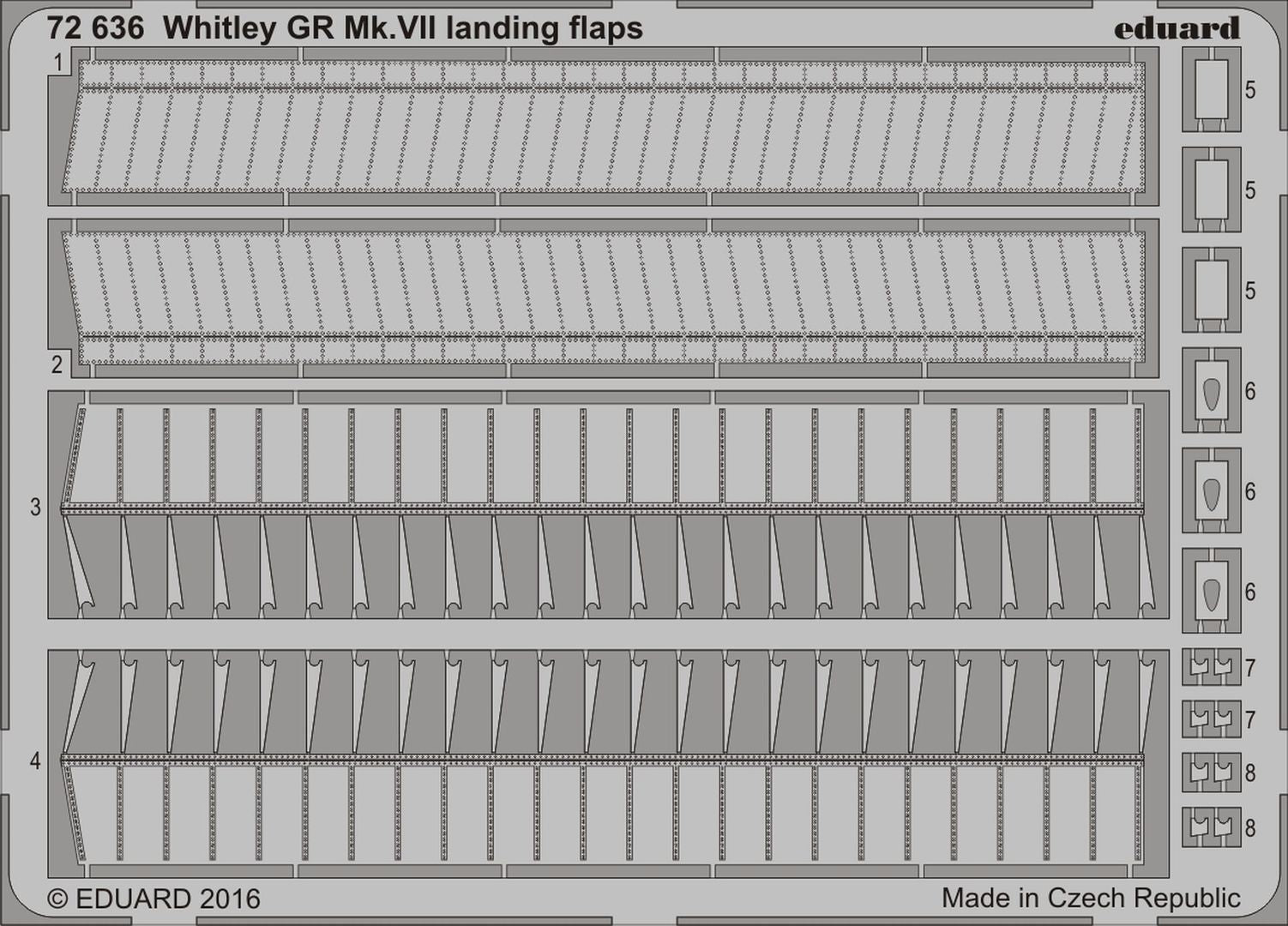 Armstrong-Whitworth Whitley Mk.VII landing flaps (designed to be used with Airfix kits)