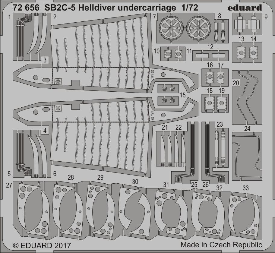 Curtiss SB2C-5 Helldiver undercarriage detail set (designed to be used with Special Hobby kits)