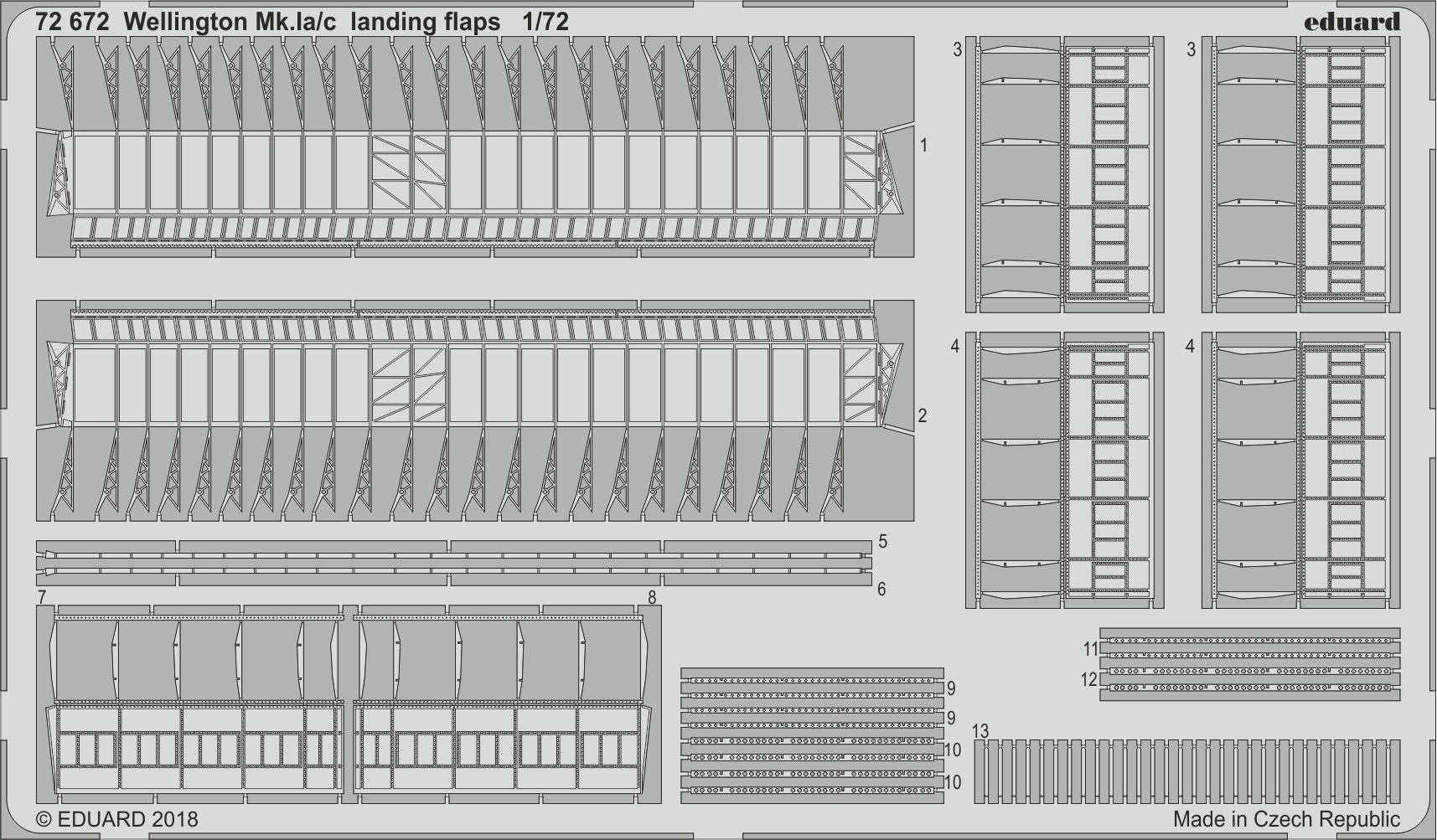 Vickers Wellington Mk.IA/C landing flaps (designed to be used with Airfix kits)(Eduard sold out May 2023 part 2)