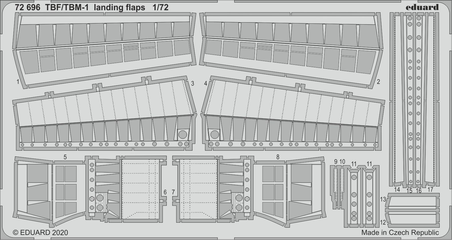 Grumman TBF/TBM-1 Avenger landing flaps (designed to be used with Hasegawa and Hobby 2000 kits) [TBM-1 TBM-3 TBM-3E TBM-3C TBM-1C/3 TBF-1C/TBM-1C TBF/TBM-1C]