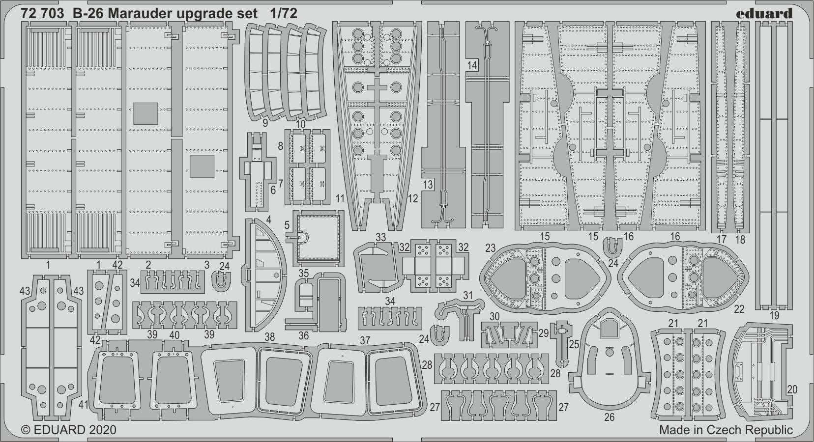 Martin B-26 Marauder upgrade set (designed to be used with Eduard and Hasegawa kits) [B-26B/C B-26F/G]
