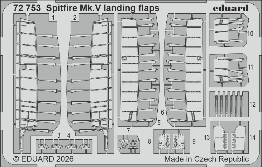 Supermarine Spitfire Mk.V landing flaps 1/72 (designed to be used with Eduard kits)