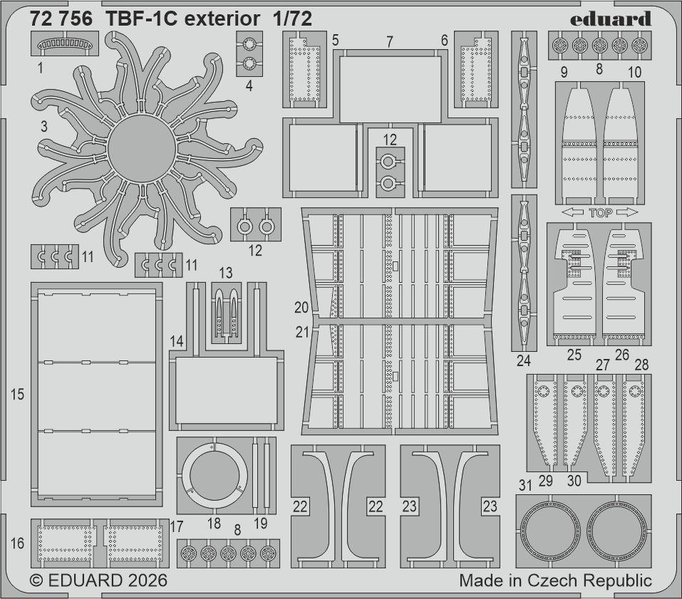 Grumman TBF-1C Avenger exterior 1/72 (designed to be used with Hobby Boss kits)