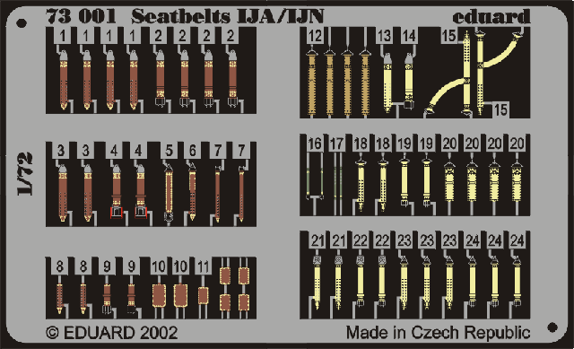 Imperial Japanese Army/IJA and IJN Imperial Japanese Navy seatbelts PRE-PAINTED IN COLOUR!