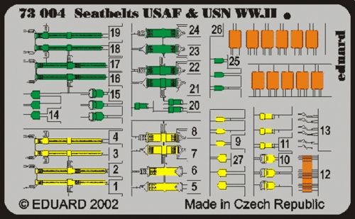 USAF and USN WWII seatbelts PRE-PAINTED IN COLOUR!