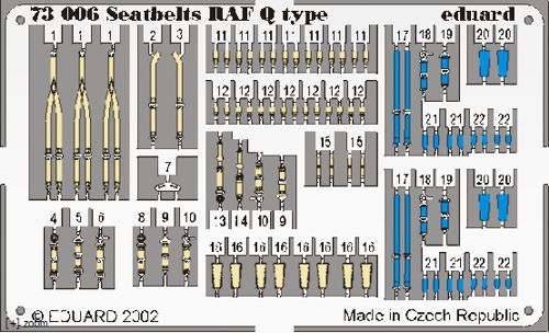 seatbelts RAF Q type PRE-PAINTED IN COLOUR!