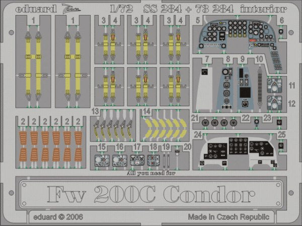 RE-RELEASED!!! Focke-Wulf Fw-200C-5 /C-8 Condor interior PRE-PAINTED IN COLOUR! (designed to be used with Revell kits) [Fw-200C-4/Fw-200C-5/Fw-200C-8 ]